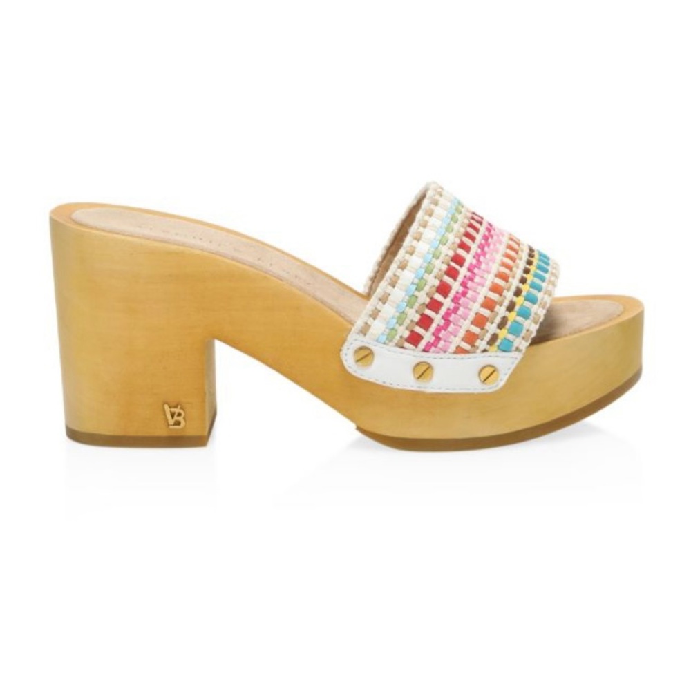 Veronica Beard 8-1/2 HannaLee Colorful Woven Clog Mules - Picture 14 of 16